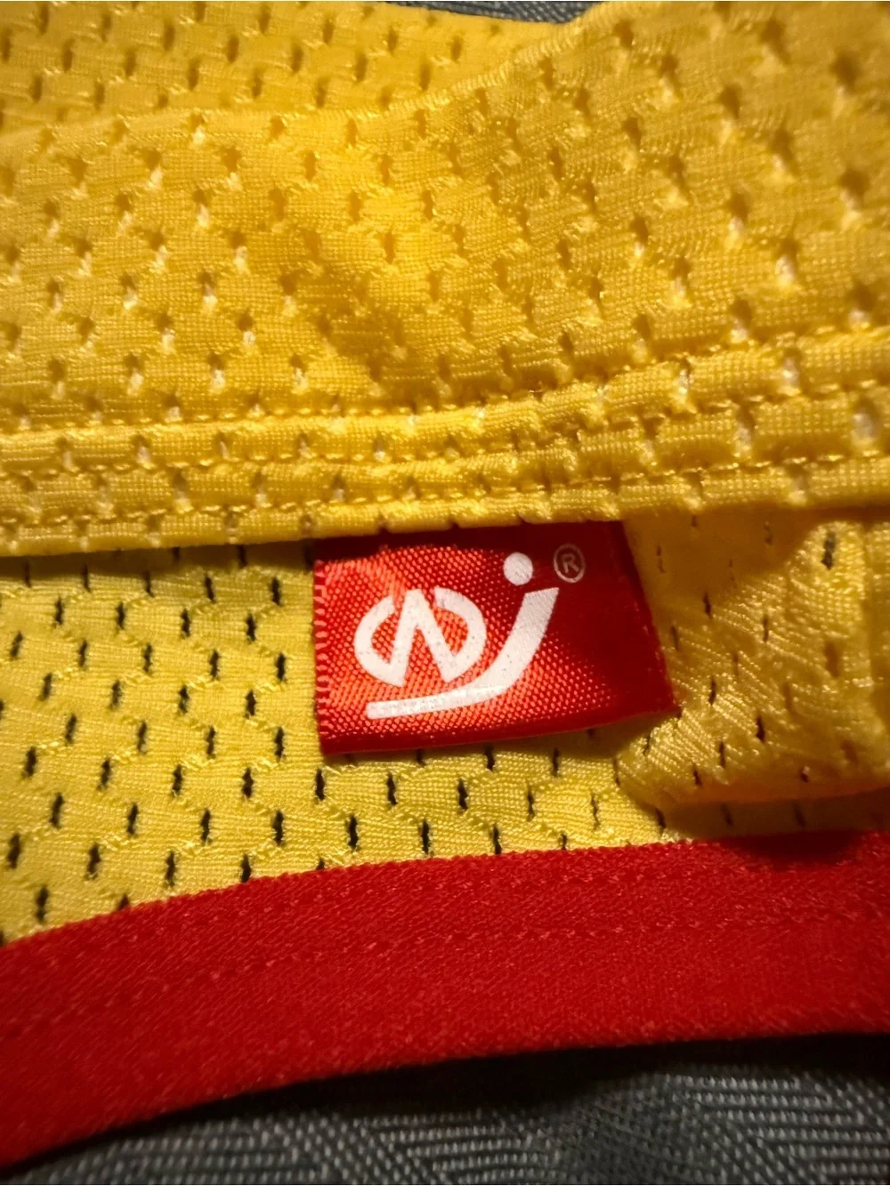 JOCKSTRAP Yellow/Red trim, sexy mesh fabric, runs smaller see pic (tagged L)